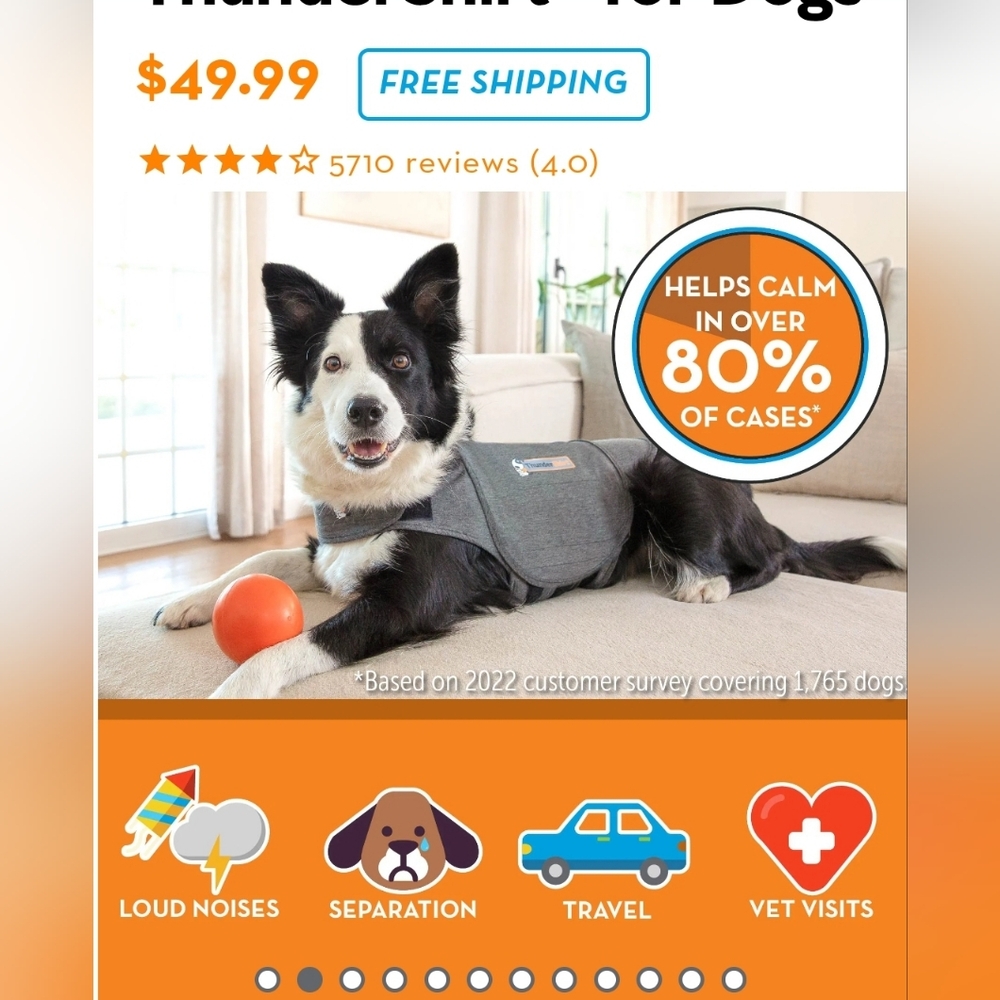 Thundershirt Gray Dog Calming Vest Clothing
